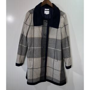 Club Monaco Women's Italian Wool‎ Coat Size M Plaid Preppy Academiacore Timeless